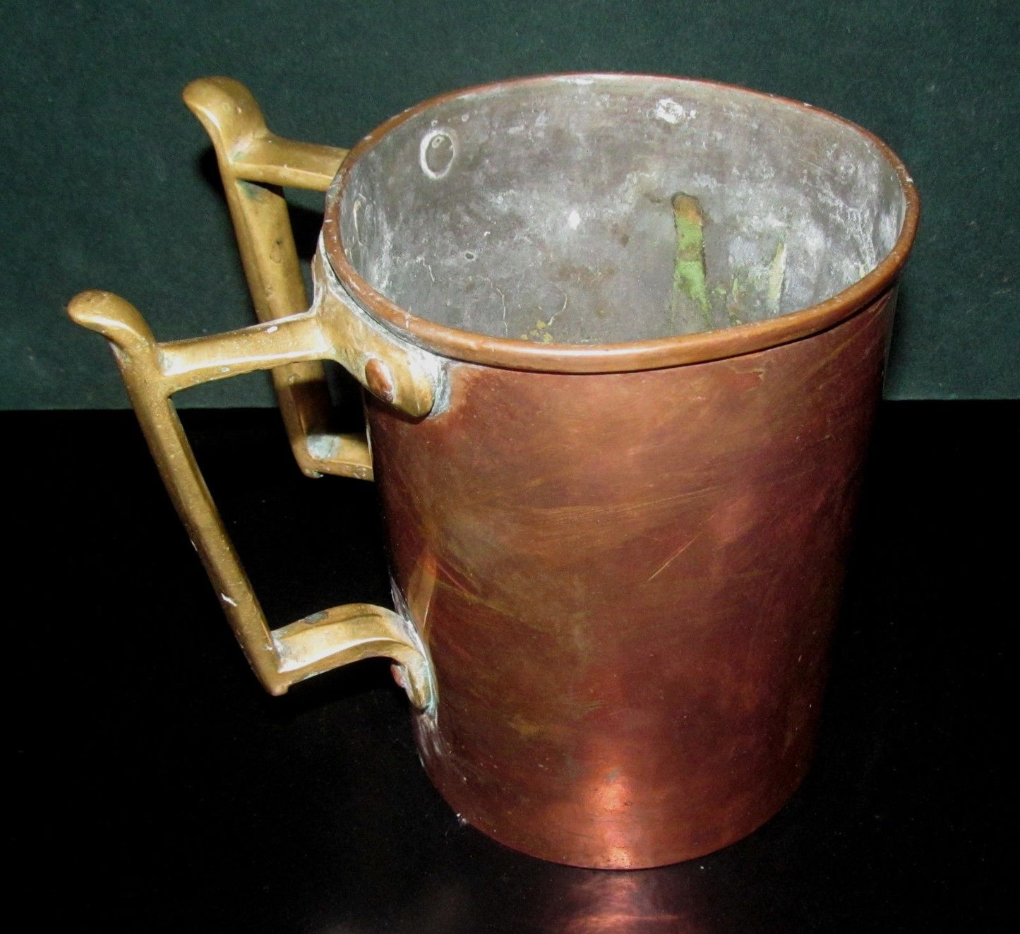ARTS & CRAFTS COPPER & BRASS ANTIQUE JEWISH RITUAL HAND WASHING VESSEL
