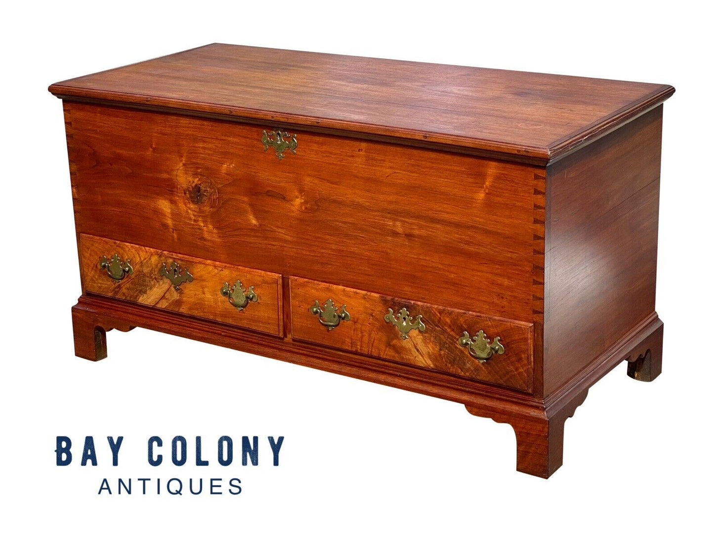 Late 18th Century Queen Anne Walnut Pennsylvania Blanket Chest With Two Drawers