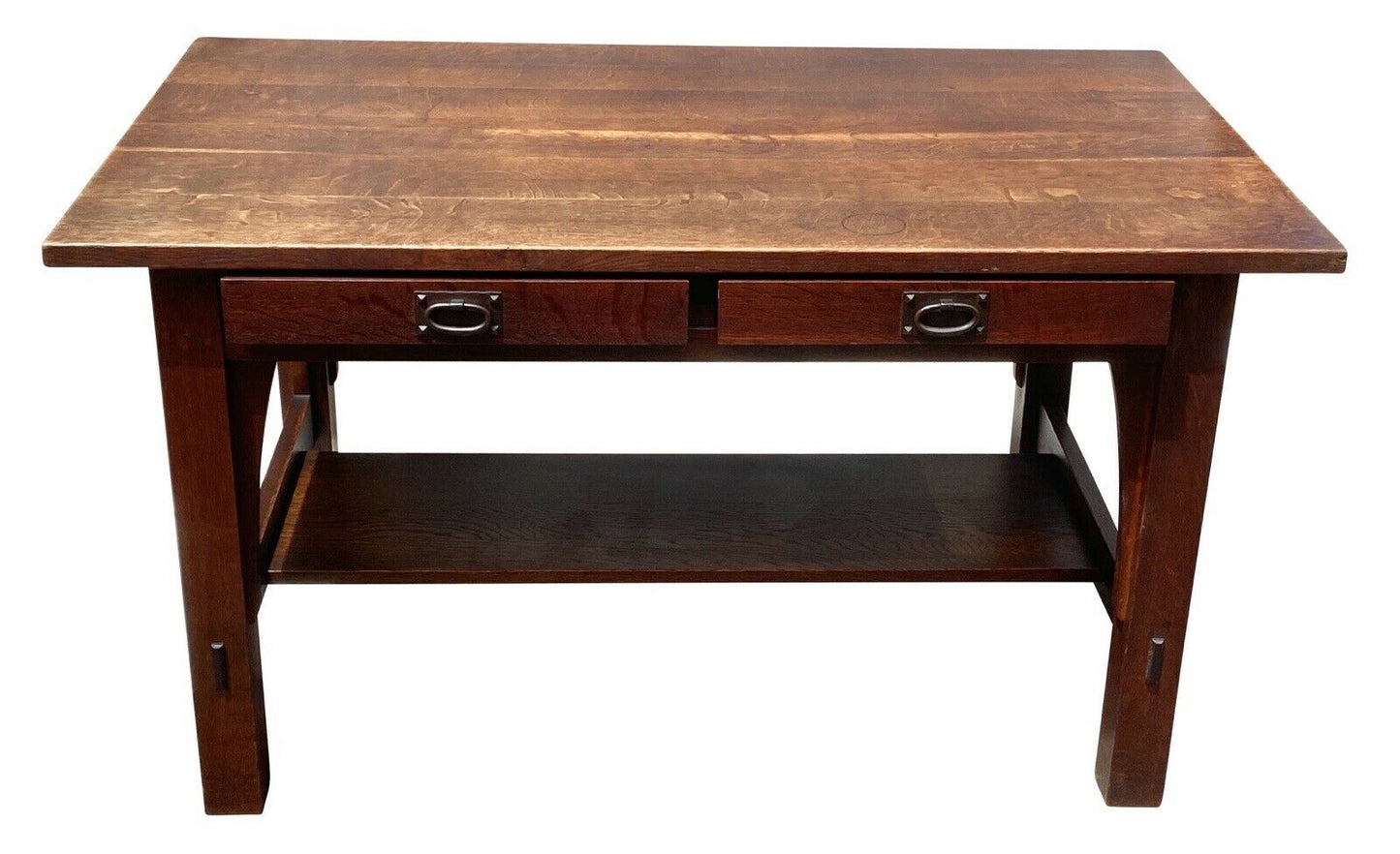 20th C Antique Arts & Crafts Tiger Oak Gustav Stickley Desk / Library Table #616