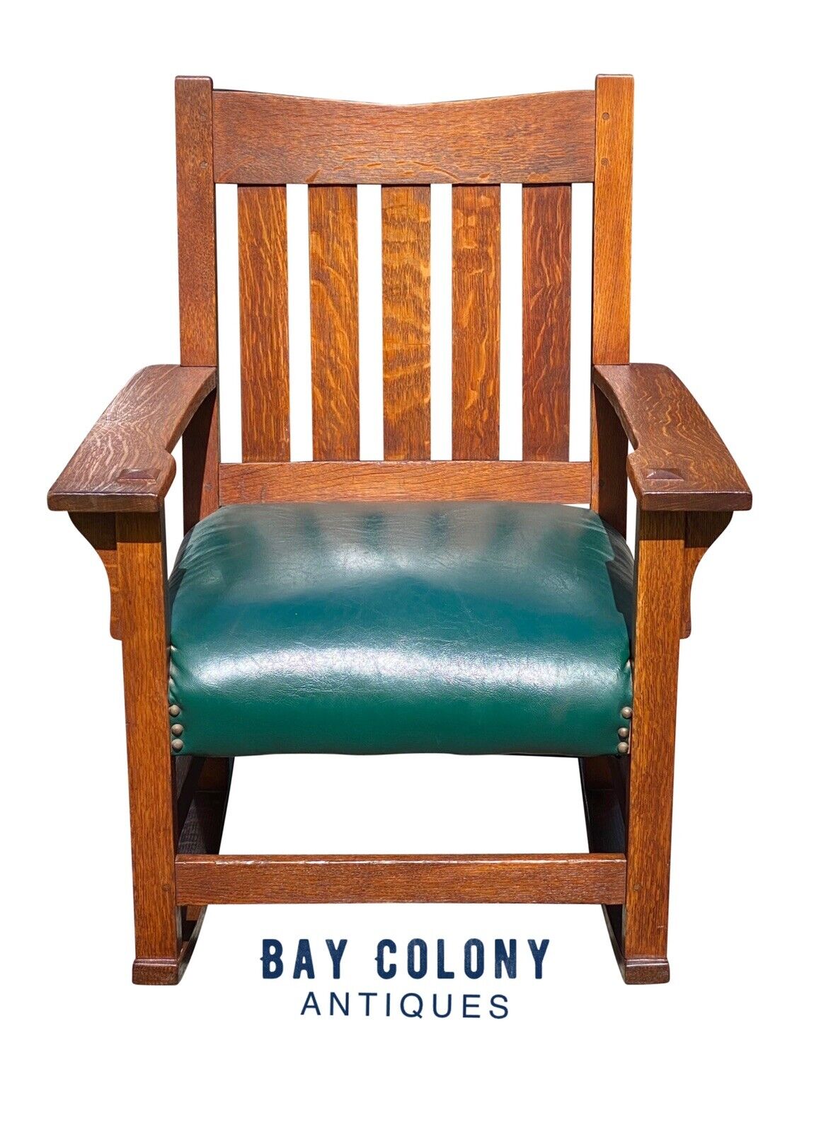 20th C Antique Arts & Crafts Gustav Stickley Craftsman Rocker / Rocking Chair
