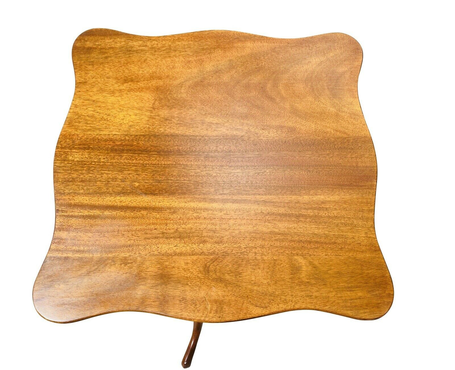 20th C Queen Anne Antique Style Henkel Harris Mahogany Tilt Top Candle Stand
