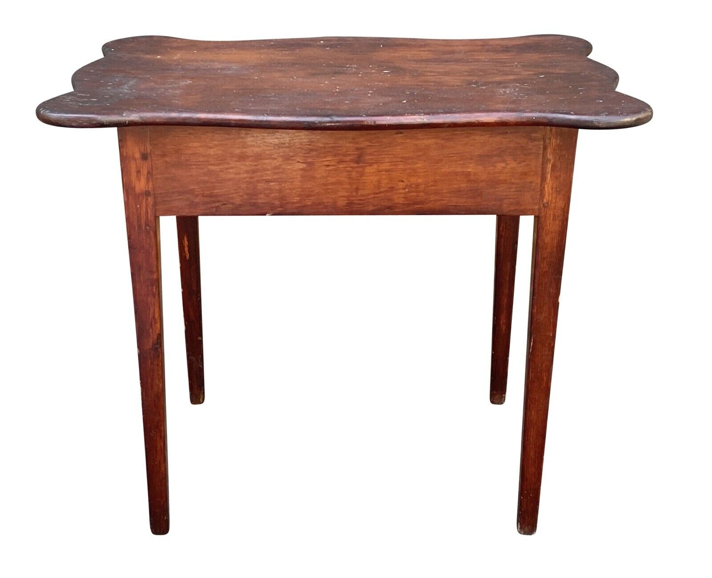 18th C Antique Hepplewhite New England Pine Table With Serpentine Top