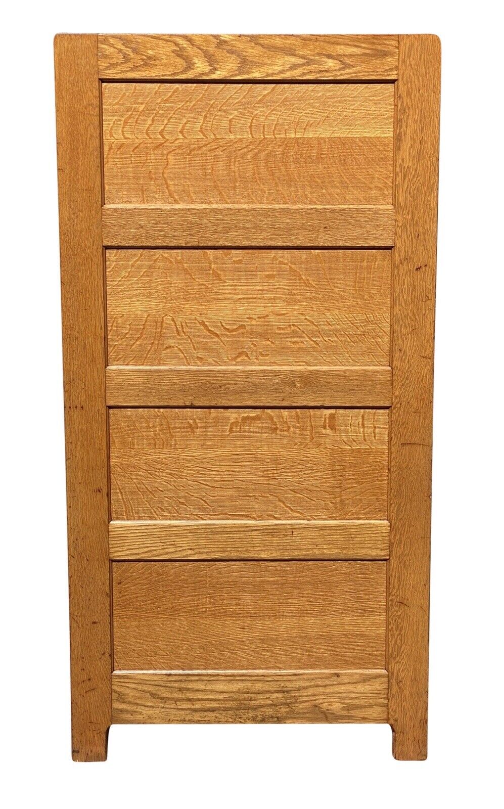 20th C Antique Arts & Crafts Tiger Oak 4 Drawer File Cabinet