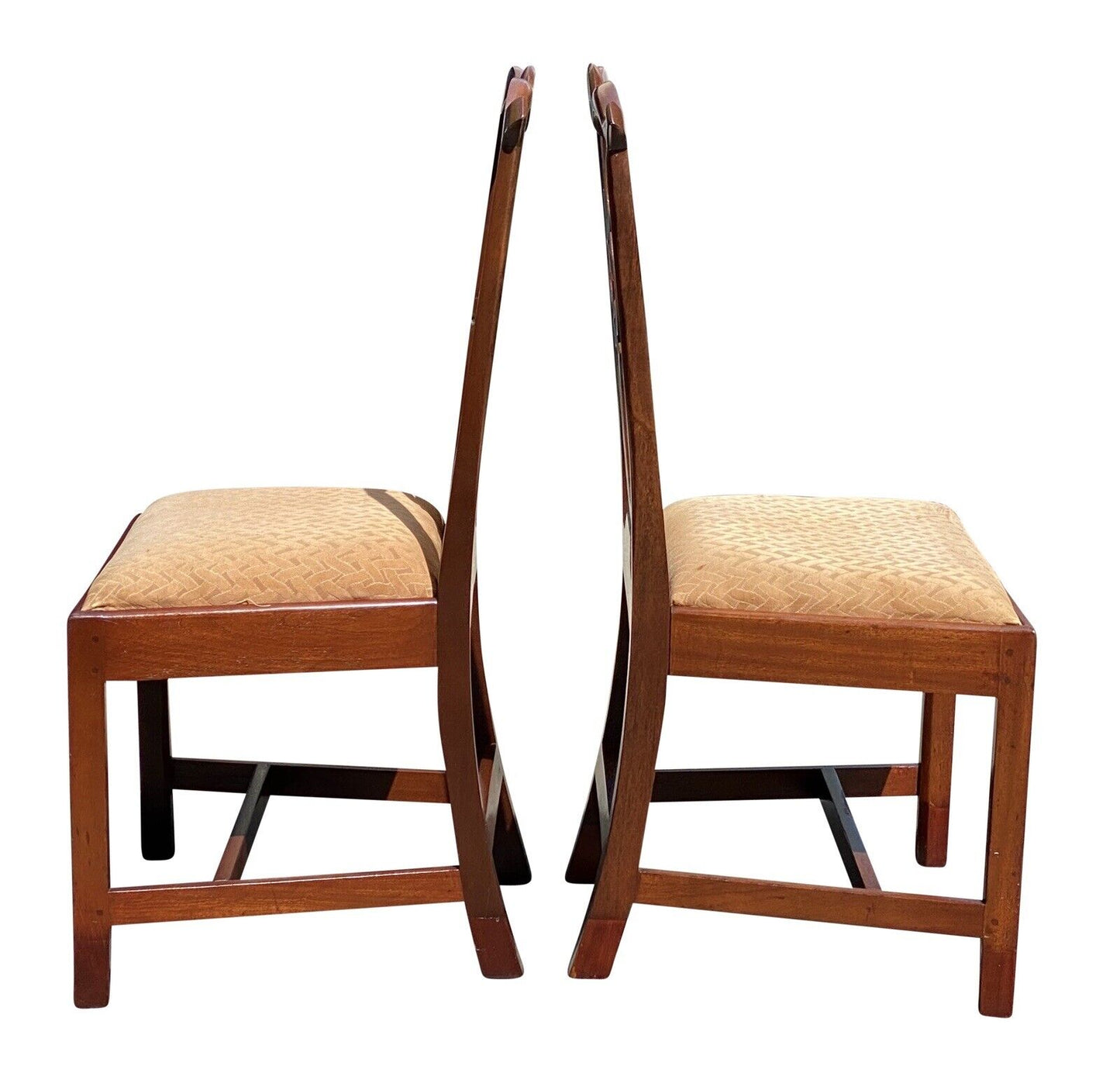 18th C Antique Pair of Salem Ma Chippendale Chairs - Heart & Diamond Design