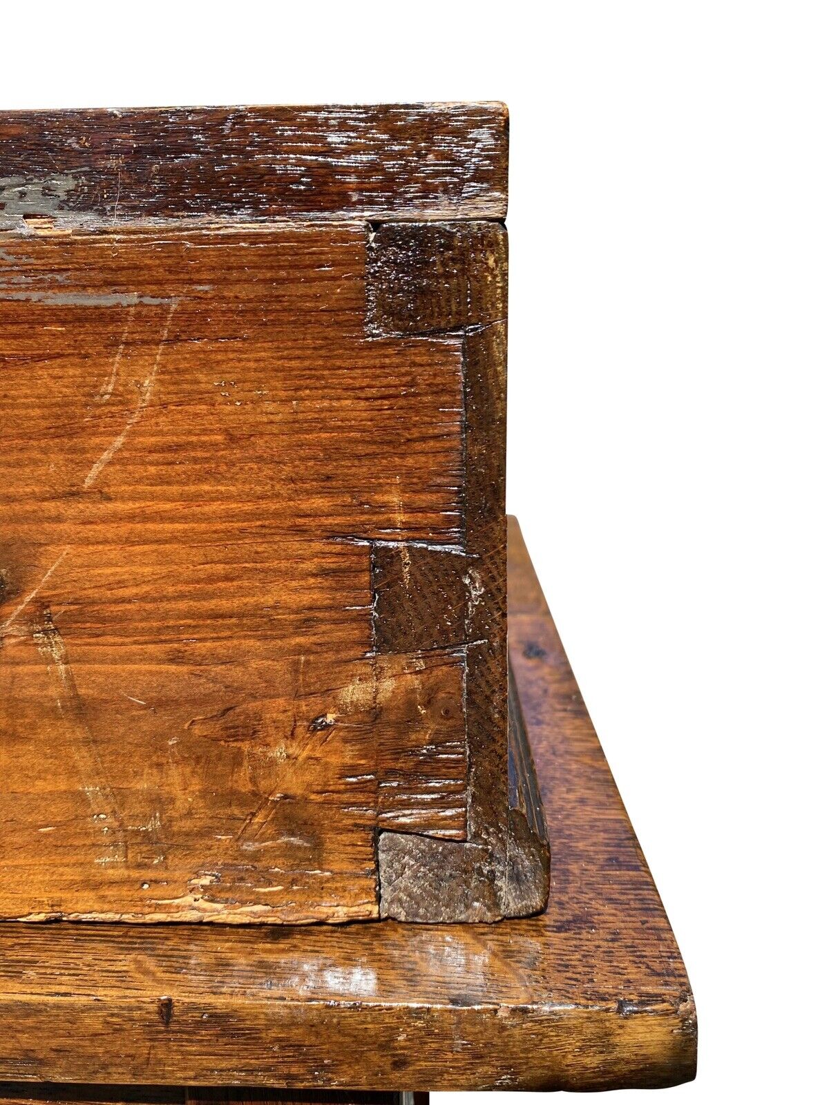 18th C Antique English Tiger Oak Book Press on Stand With 2 Drawers