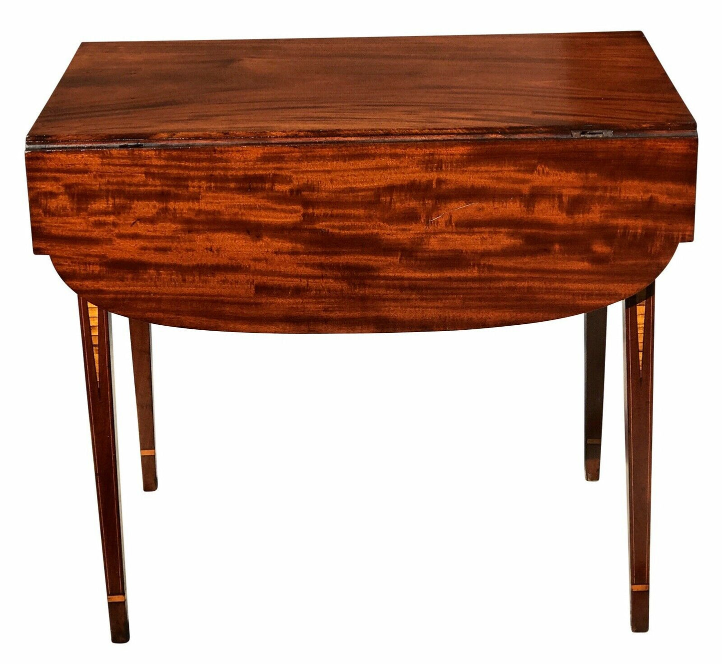 19TH C ANTIQUE PELATIAH BLISS MAHOGANY HEPPLEWHITE DROP LEAF PEMBROKE TABLE