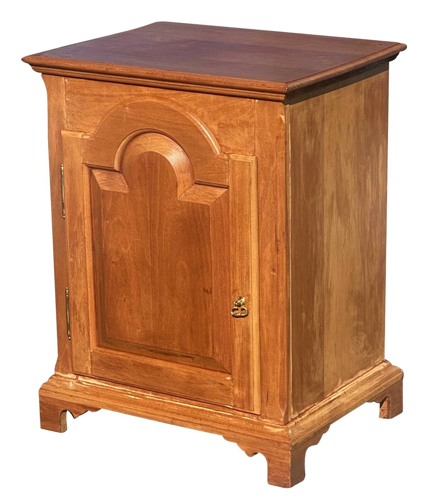 20th C Queen Anne Antique Style Pennsylvania Tombstone Door Cherry Spice Chest