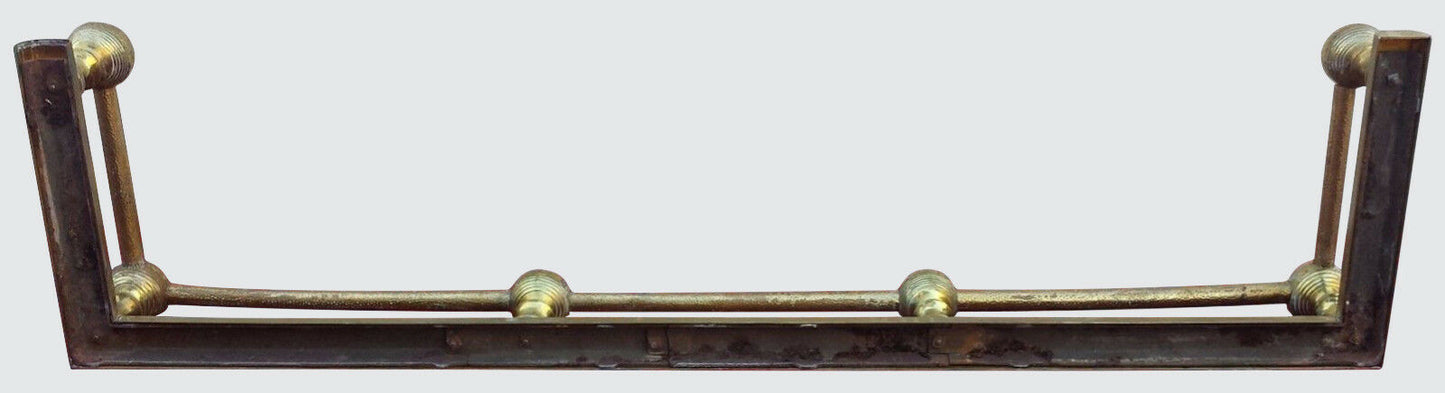 ARTS & CRAFTS PERIOD BRASS ANTIQUE FIREPLACE FENDER