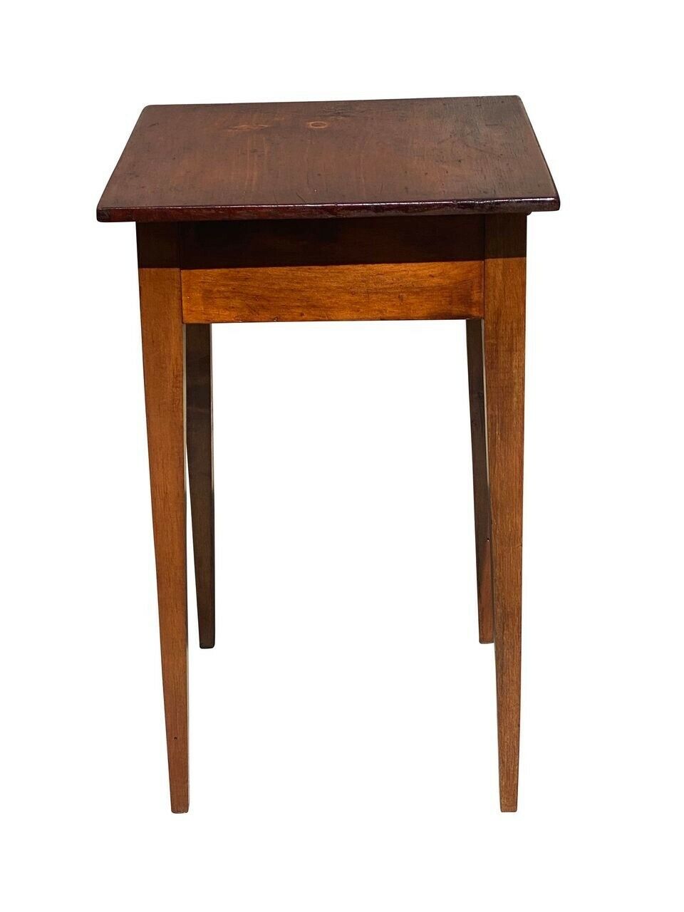 19TH C ANTIQUE NEW ENGLAND FEDERAL PERIOD PINE WORK TABLE / NIGHT STAND