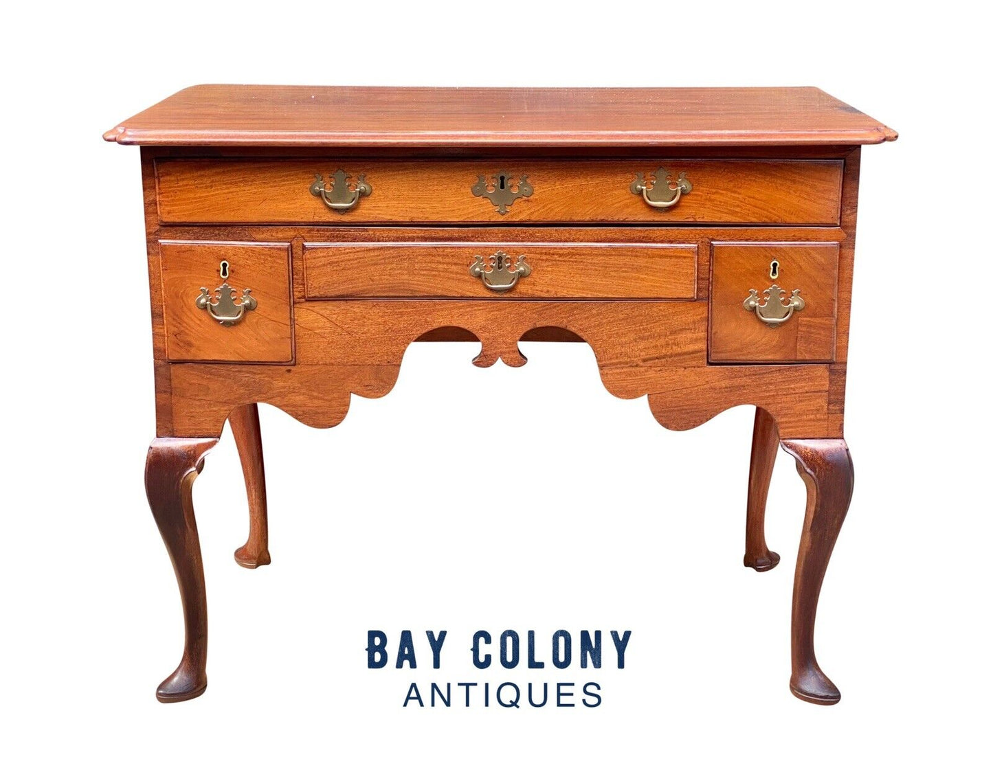 18th C Antique Queen Anne Delaware River Valley Mahogany Dressing Table / Lowboy