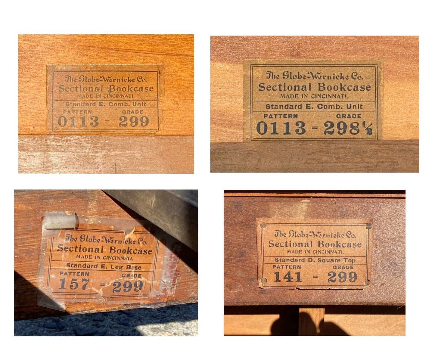 20th C Antique Tiger Oak Globe Wernicke Stacking Barrister Bookcase