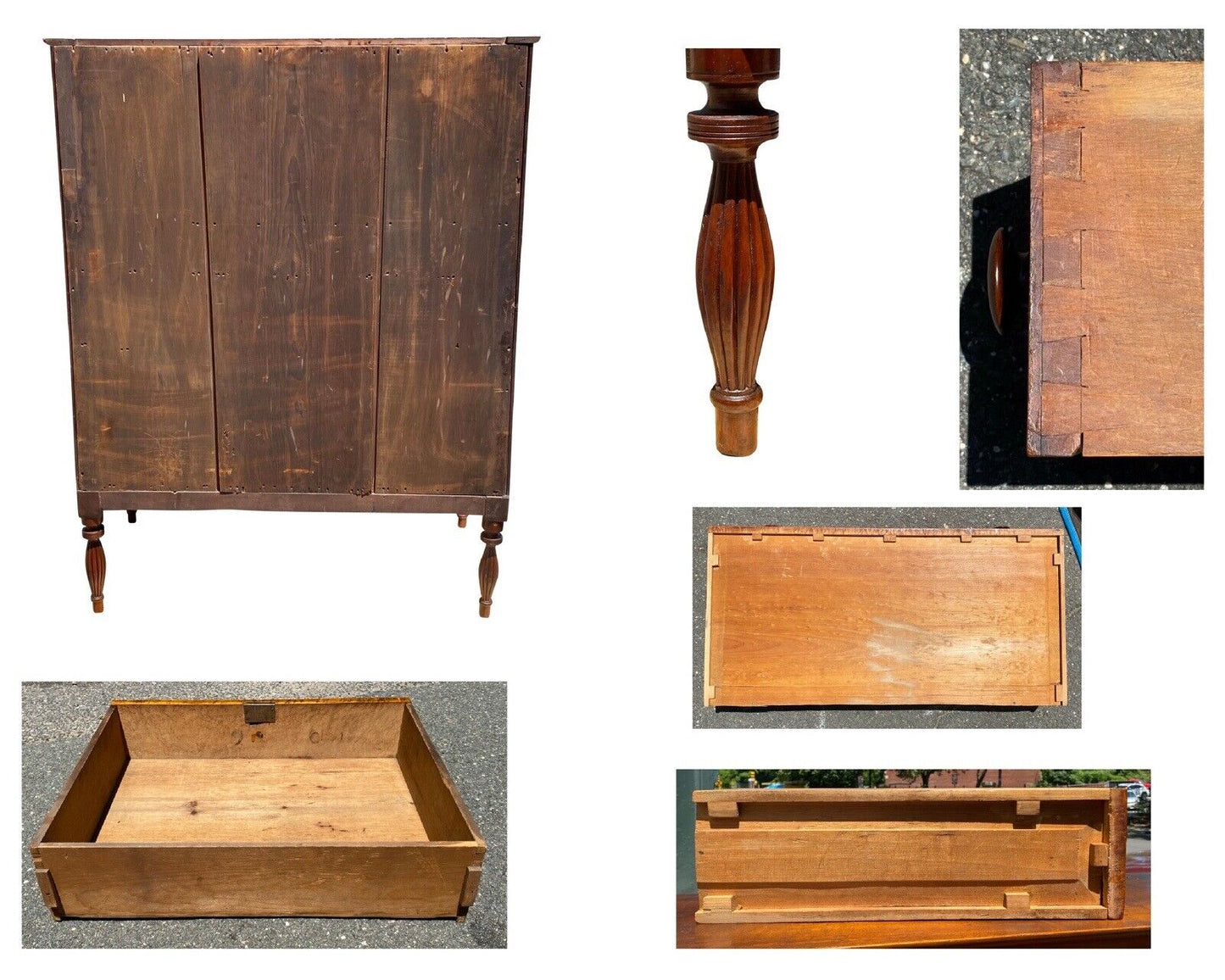 Antique Sheraton Birds Eye Maple & Cherry Vermont Tambour Secretary Desk