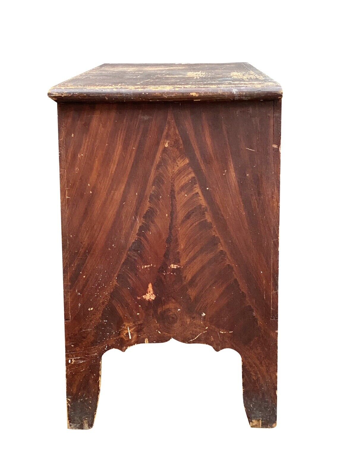 Early American Hepplewhite Faux Mahogany & Rosewood Grain Painted Blanket Chest