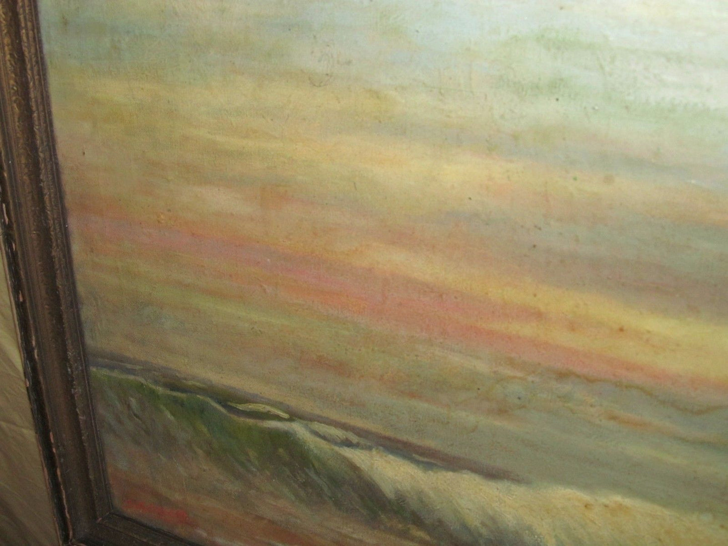 IMPRESSIONIST OIL ON CANVAS COASTAL PAINTING BY S.A. GREENE PHILADELPHIA, P.A.