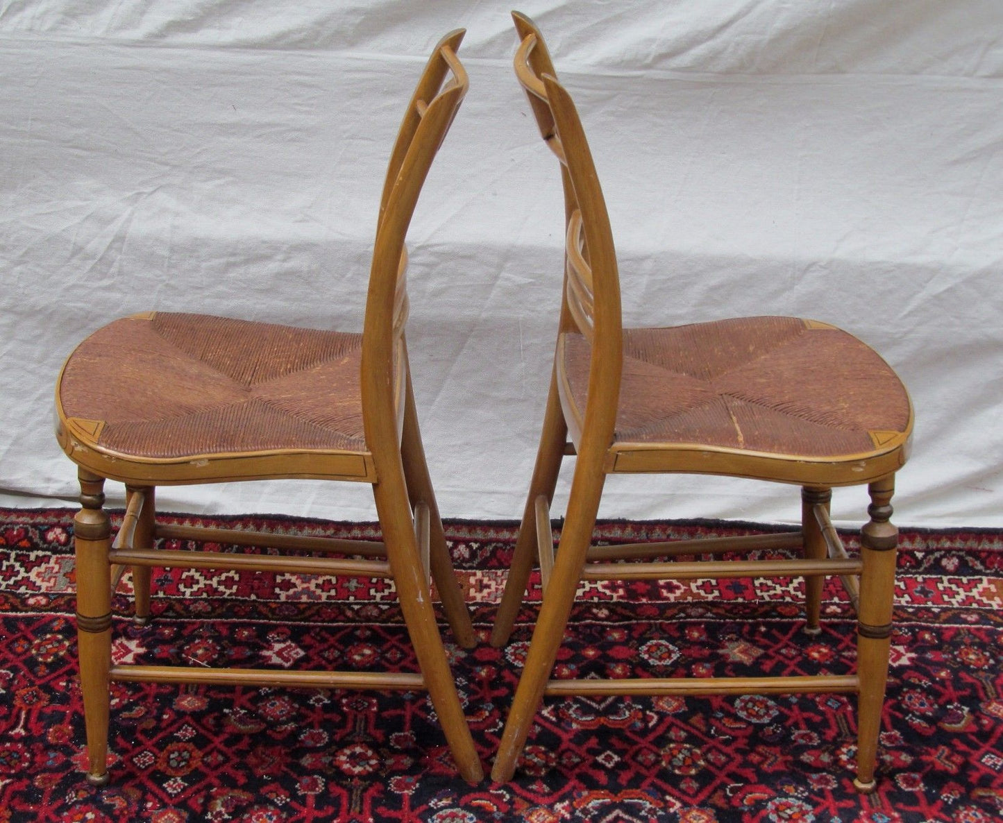 SET OF 8 SHERATON PERIOD FANCY PAINTED CHAIRS CIRCA 1820 IN BEST PAINT SURFACE