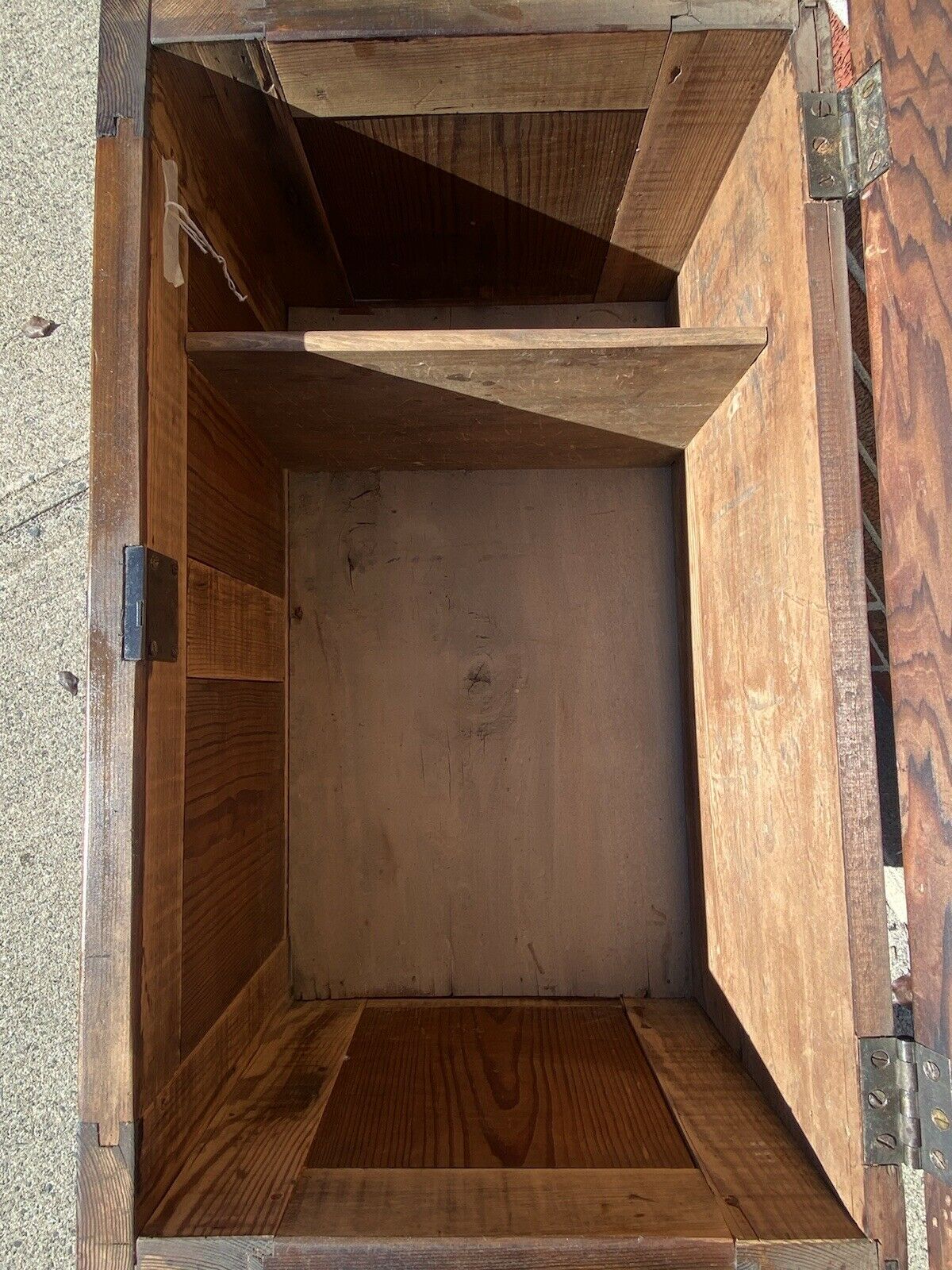19th C Antique Federal Period Southern Yellow Pine Lift Top Sugar Chest / Box
