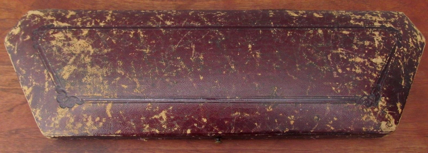 FINE 1875 HALLMARKED SHEFFIELD FISH SERVICE SET IN ORIGINAL LEATHER CASE