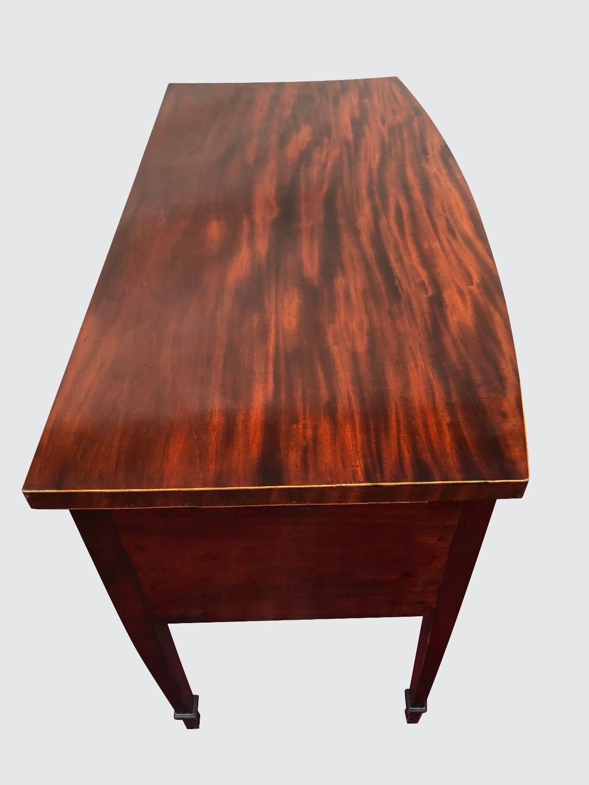 18TH CT HEPPLEWHITE SIX LEG SPADE FOOT MAHOGANY BRANDY BOARD W/ BOTTLE DRAWERS