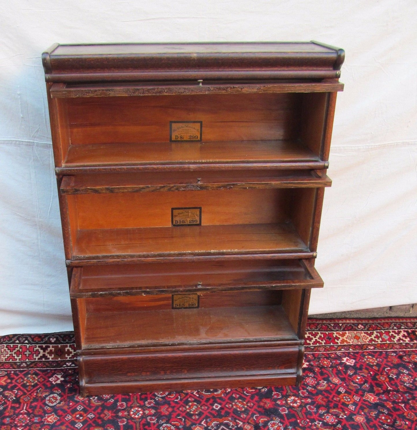 ANTIQUE OAK GLOBE WERNICKE BARRISTER BOOKCASE WITH X-LARGE BASE UNIT