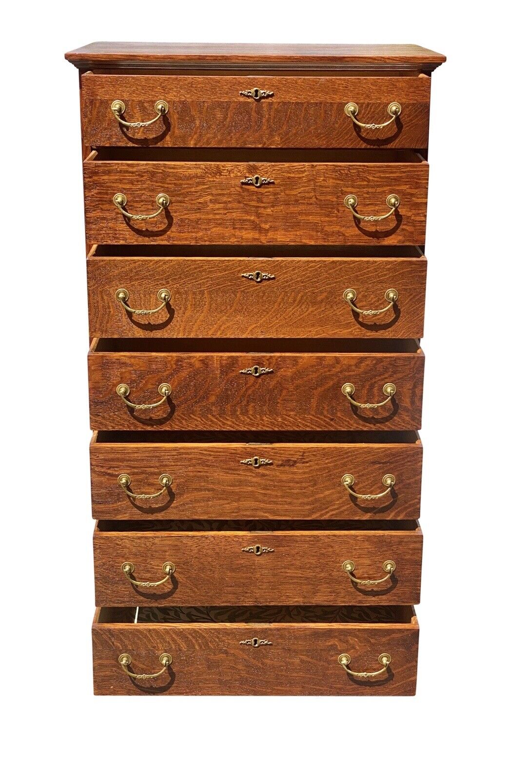 Antique Victorian Tiger Oak Lingerie Chest / Dresser