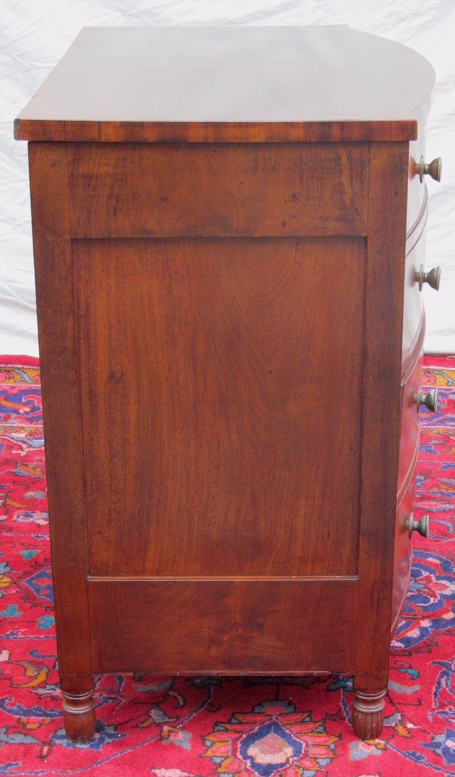 FEDERAL PERIOD PHILADELPHIA BOW FRONT MAHOGANY DRESSER