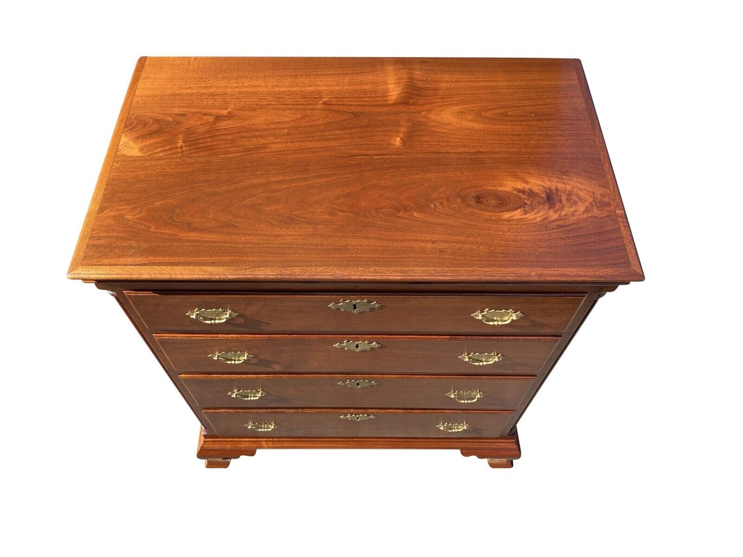 18th C Antique Chippendale Pennsylvania Cherry Bachelor Chest W/ Carved Columns