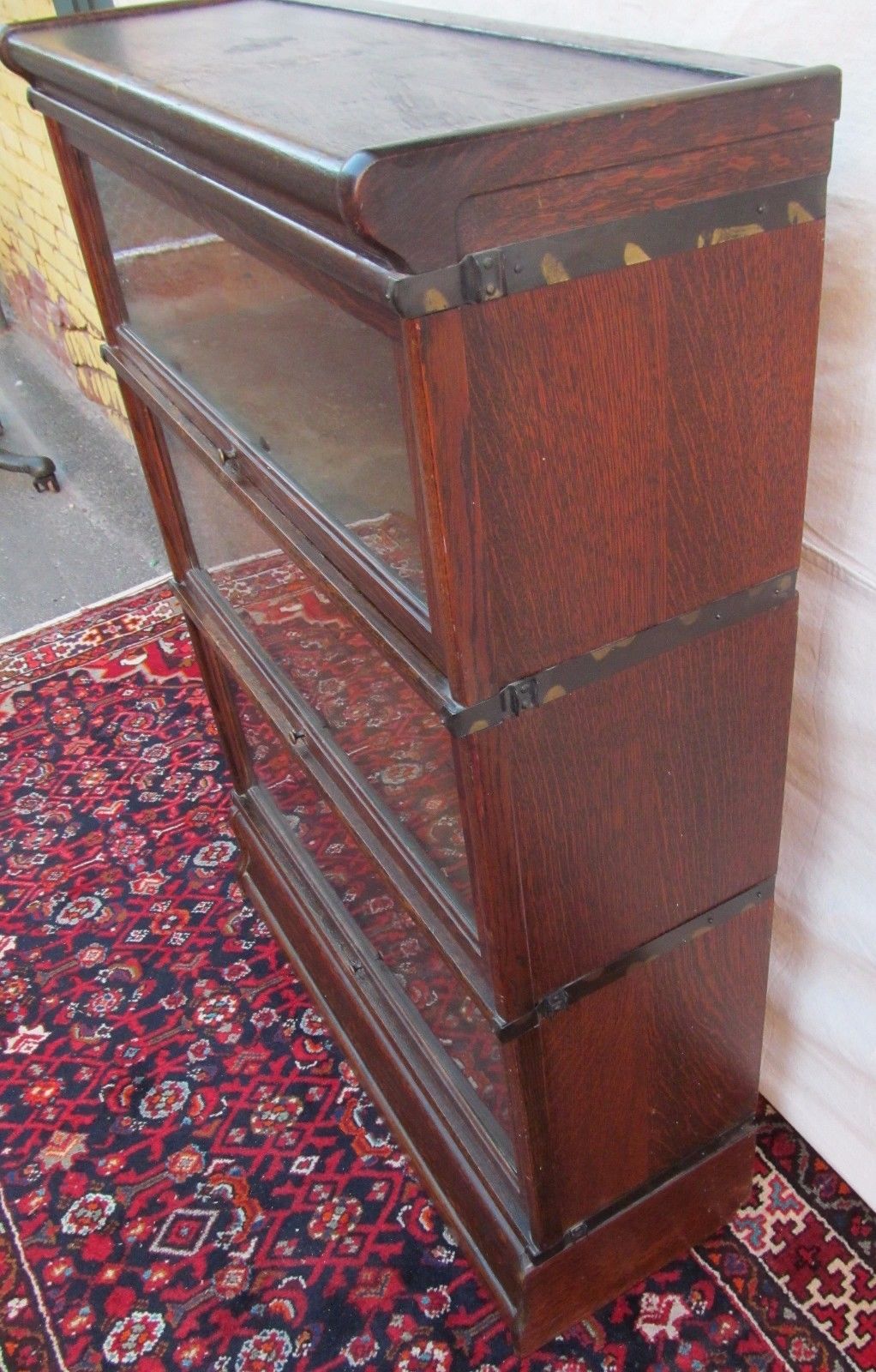 ANTIQUE OAK GLOBE WERNICKE BARRISTER BOOKCASE WITH X-LARGE BASE UNIT