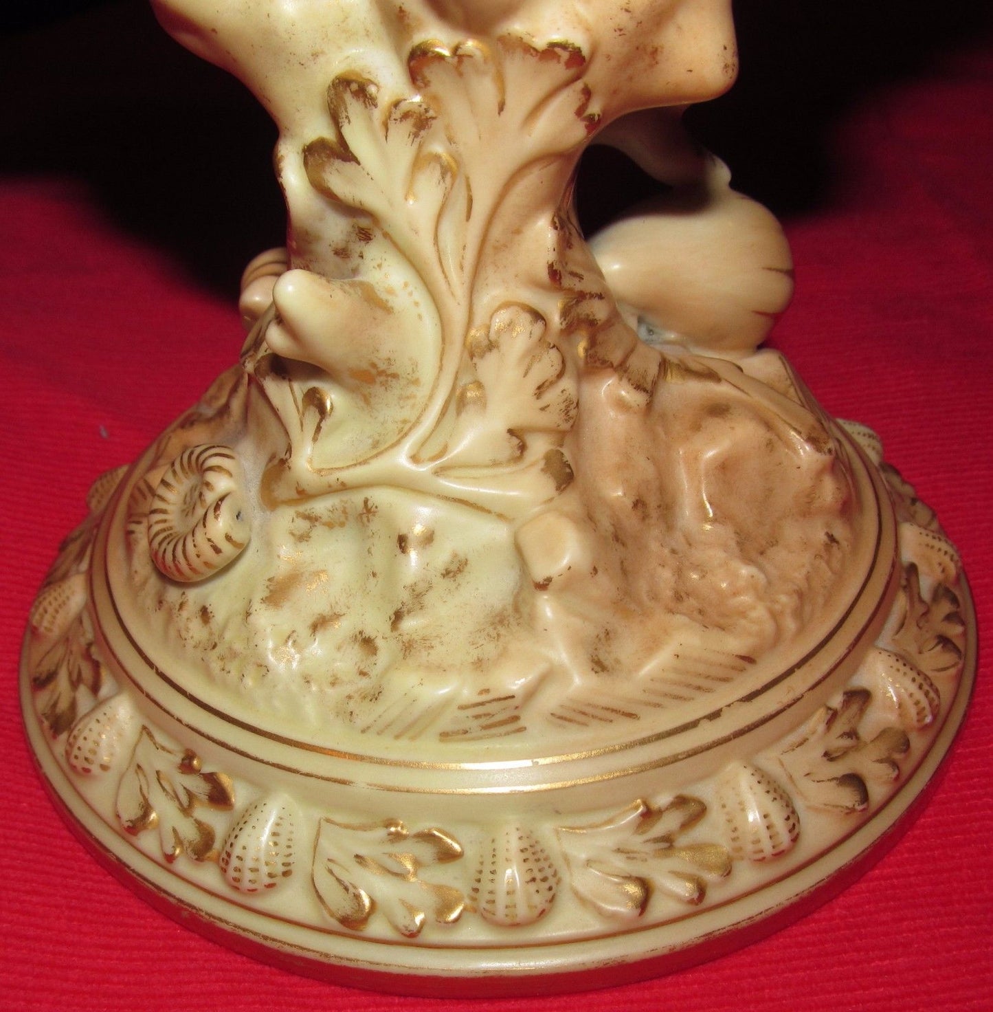 PAIR OF ANTIQUE ROYAL WORCESTER NAUTILUS SHELL FORMED VASES
