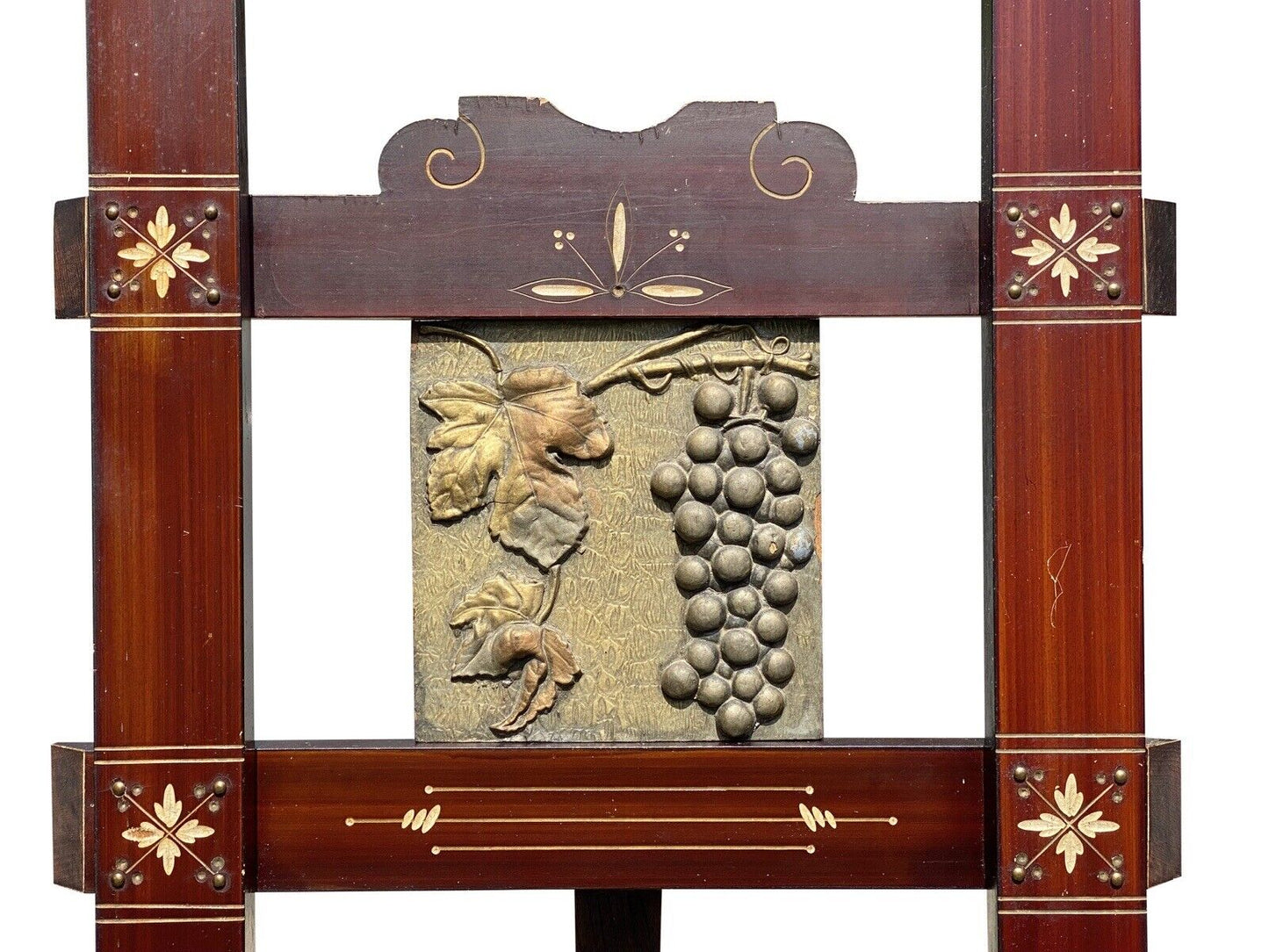 Antique Art Nouveau Fine Art Display Easel in Faux Mahogany Grain Painted Finish