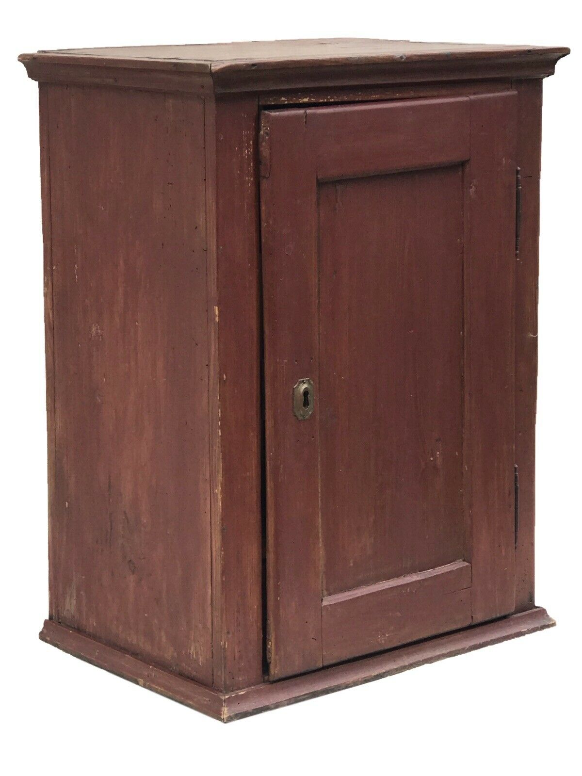 20TH C PRIMITIVE ANTIQUE STYLE PINE FOLK PAINTED CABINET / CUPBOARD