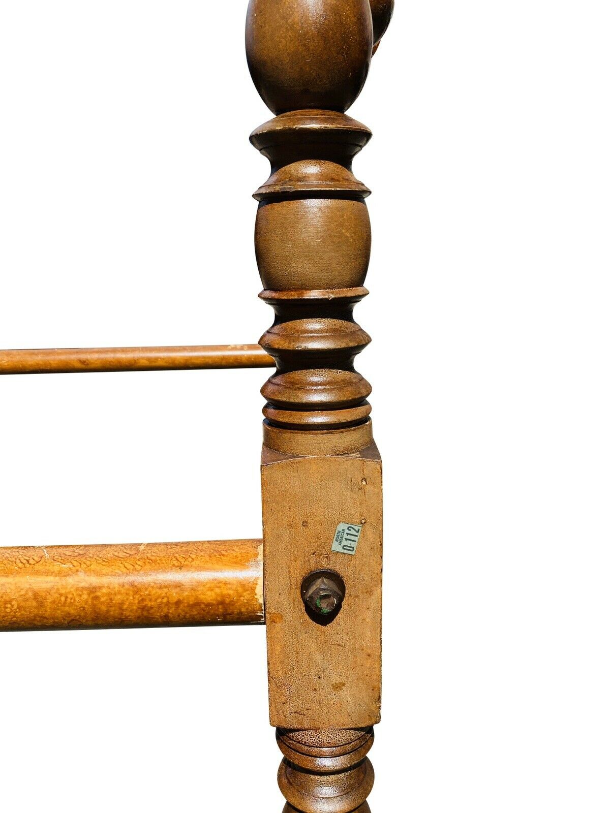 19TH C ANTIQUE GRAIN PAINTED VERMONT FEDERAL PERIOD COUNTRY CANNONBALL ROPE BED