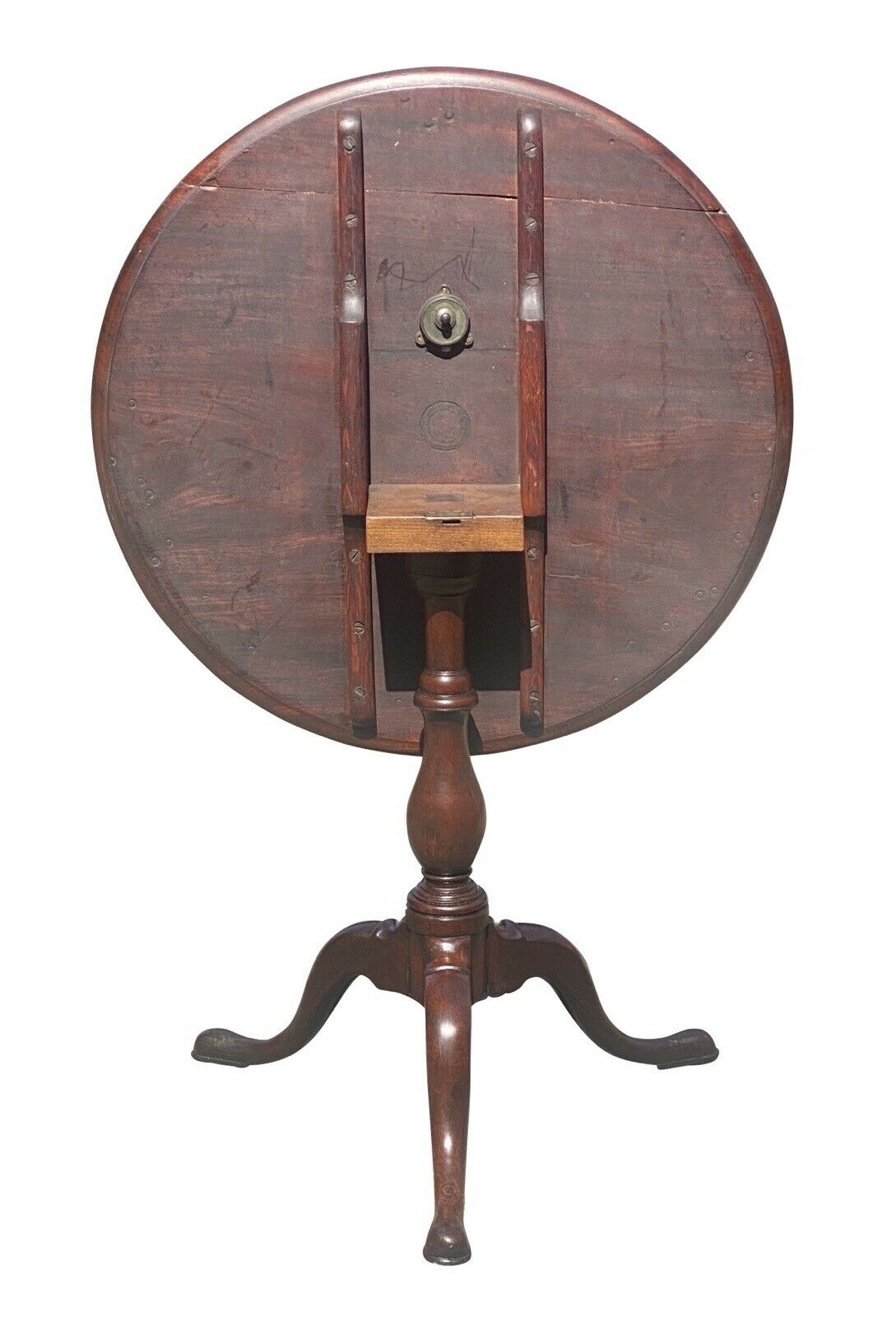 19th C Antique Queen Anne Style Mahogany Dish Top Tea Table - Philadelphia