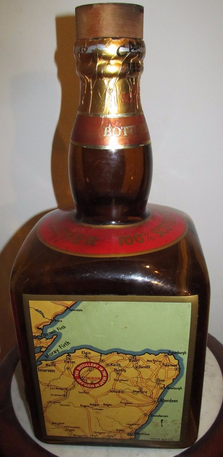 HUGE RARE CAMPBELL'S WHITE HEATHER SCOTCH BAR ADVERTISING BOTTLE