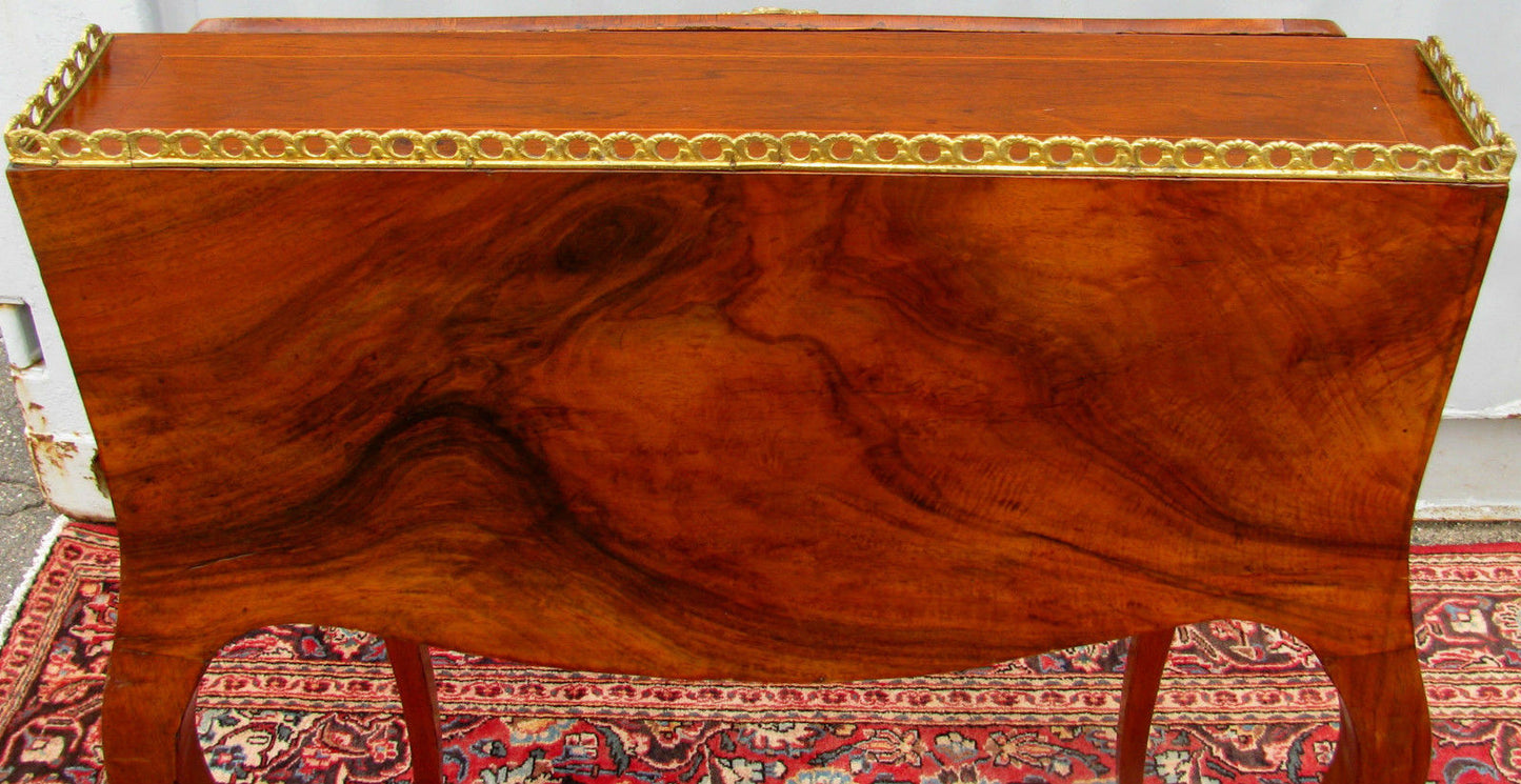 19th CENTURY FRENCH LOUIS XV MARQUETRY INLAID LADIES' DESK W/ORMALU DORE MOUNTS!