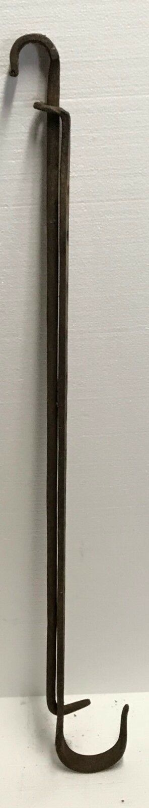 EARLY 19TH C CAST IRON & WROUGHT IRON ADJUSTABLE TRAMMEL