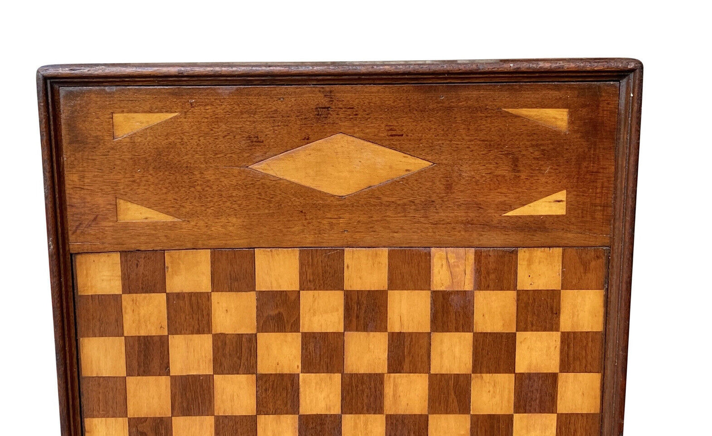 19th C Antique Country Primitive Mixed Wood Checkerboard / Game Board