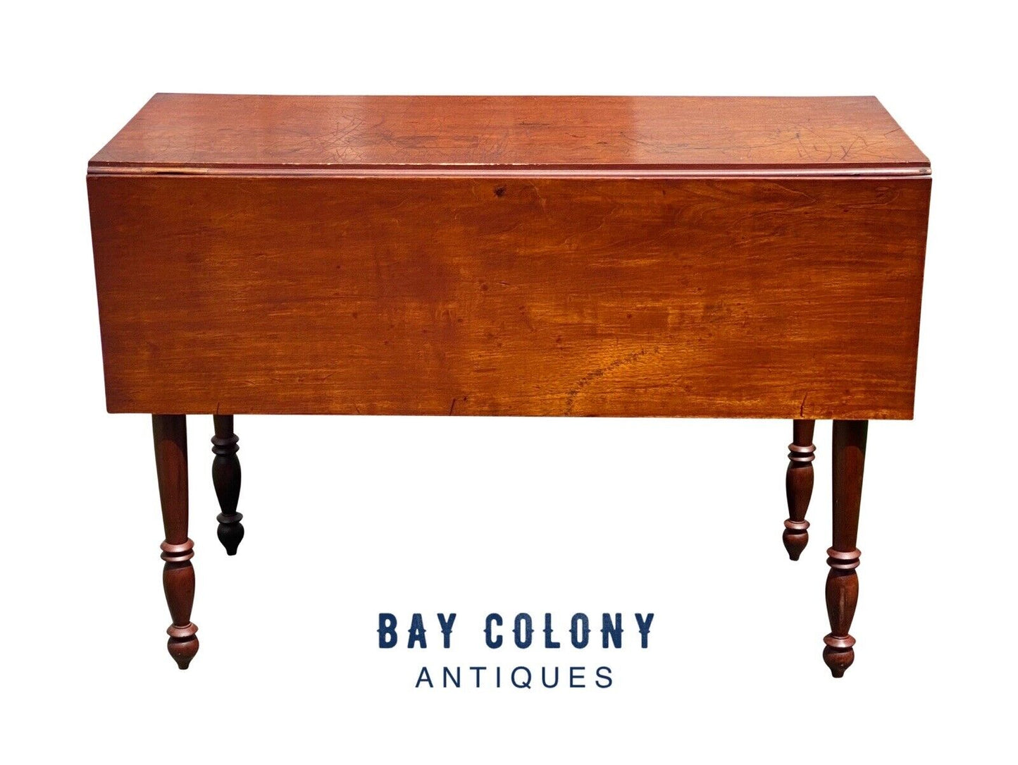 Antique New England Cherry Drop Leaf Dining Table / Farmhouse Table