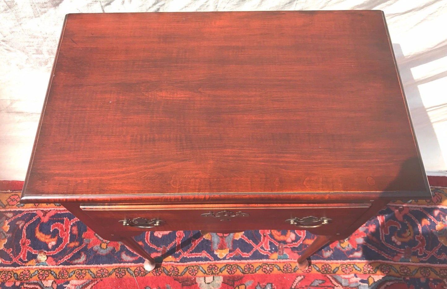 HIGHLY FIGURED CHERRY QUEEN ANNE SERVING TABLE -PEG JOINED & TOP QUALITY ITEM!