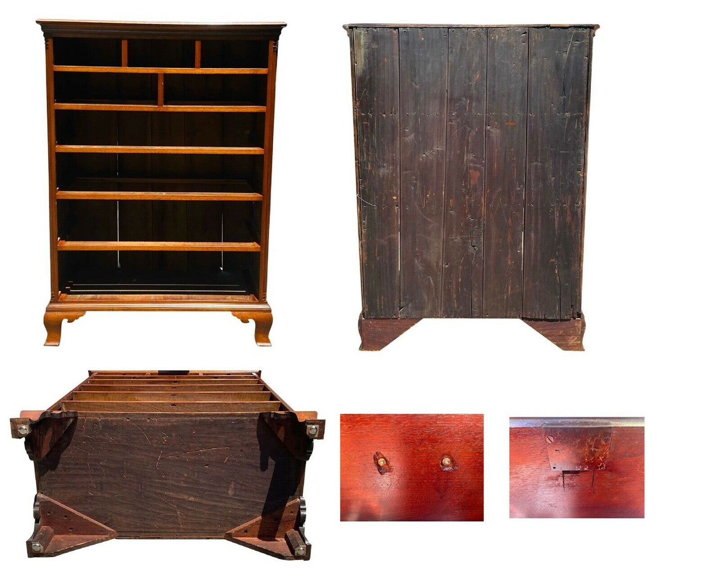 18TH C ANTIQUE CHIPPENDALE PENNSYLVANIA WALNUT TALL CHEST / DRESSER ~ YORK PA
