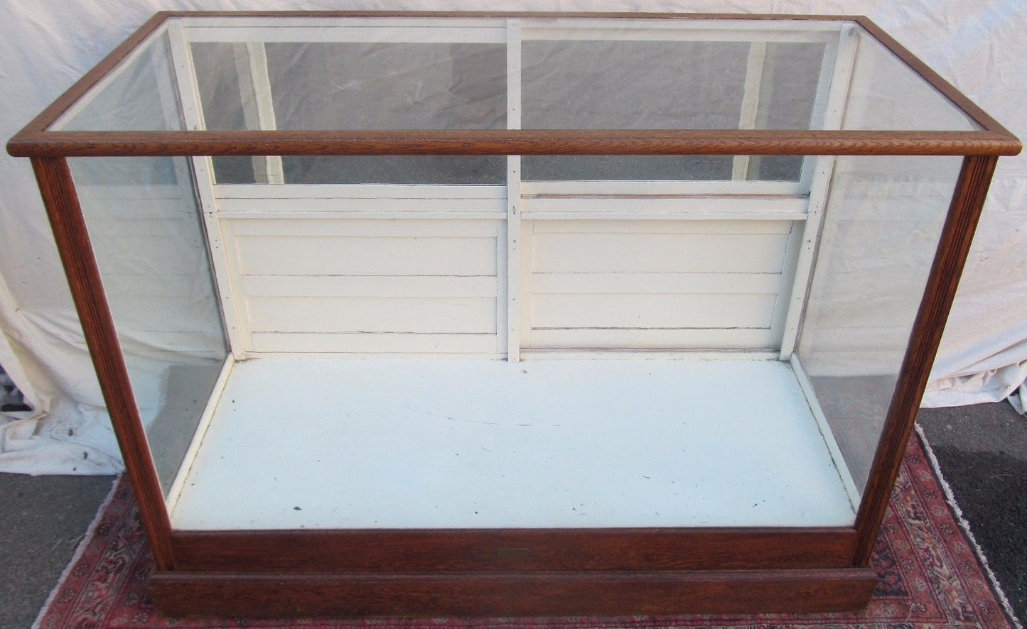 VICTORIAN OAK DISPLAY CASE BY CHARLES P. WHITTLE BOSTON