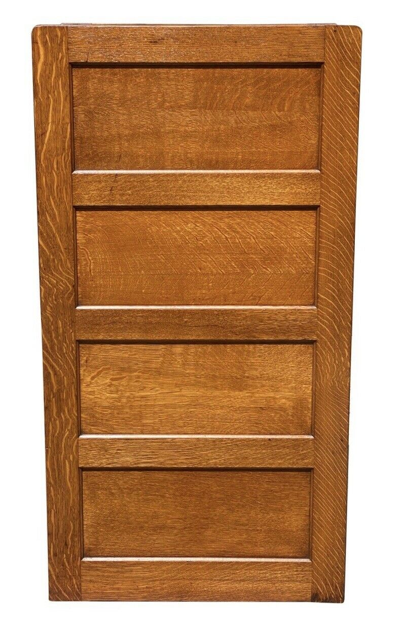 20TH C ANTIQUE ARTS & CRAFTS TIGER OAK 4 DRAWER LETTER FILE CABINET