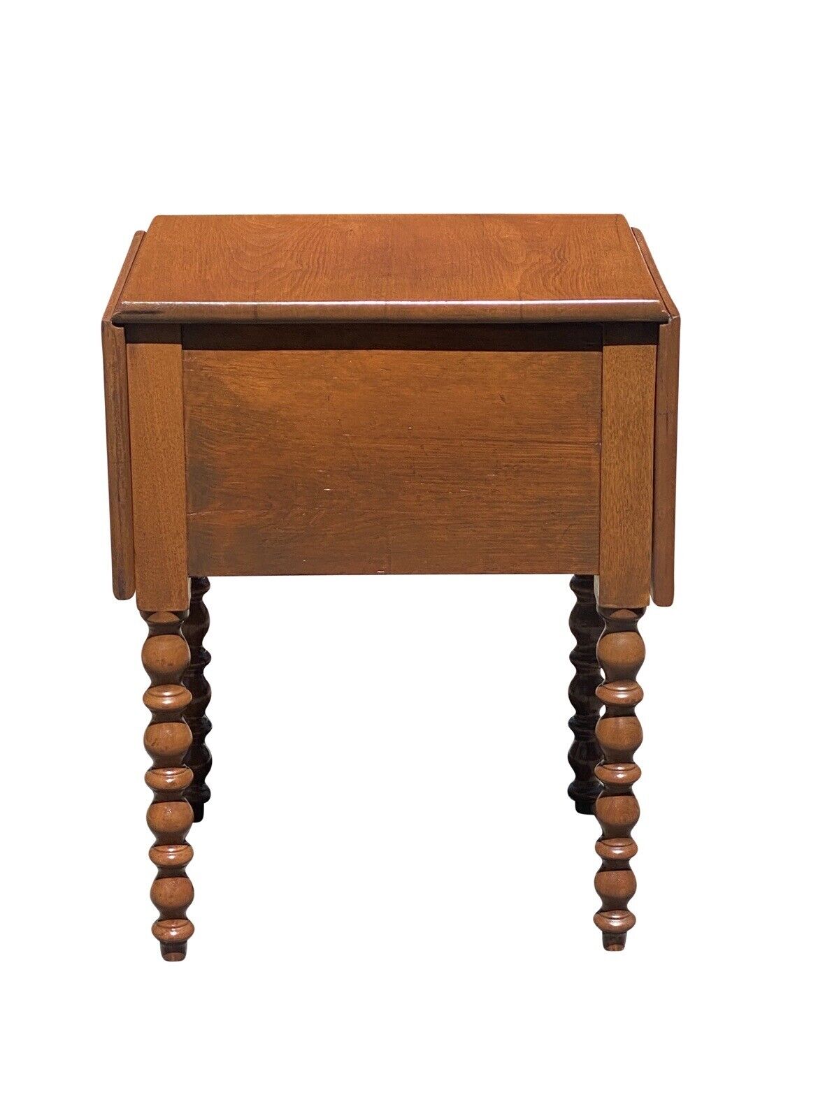 19th C Antique Virginia Walnut Federal 2 Drawer Worktable / Nightstand