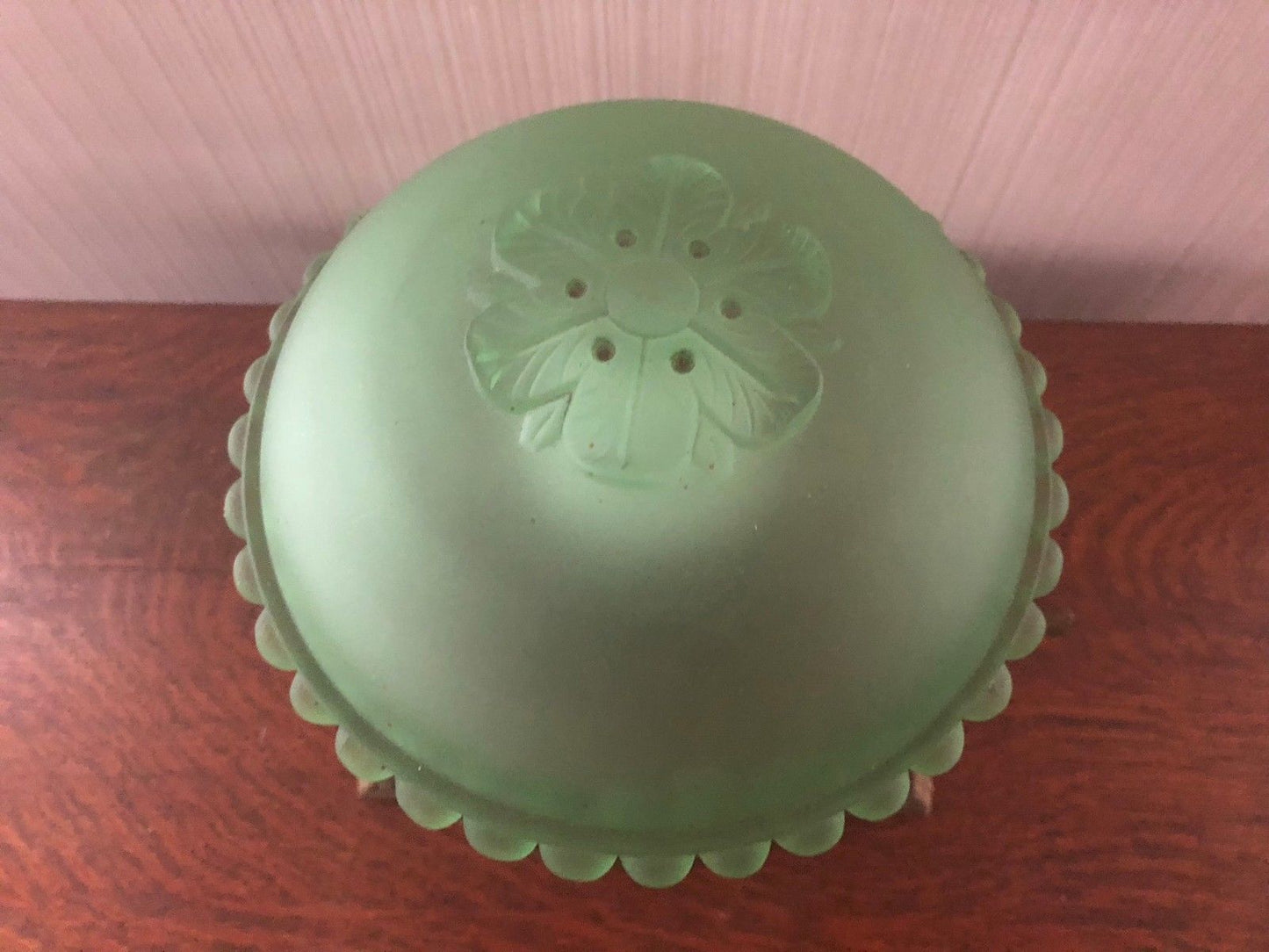 FRANK ART TABLE LAMP WITH GREEN GLASS DOMED SHADE