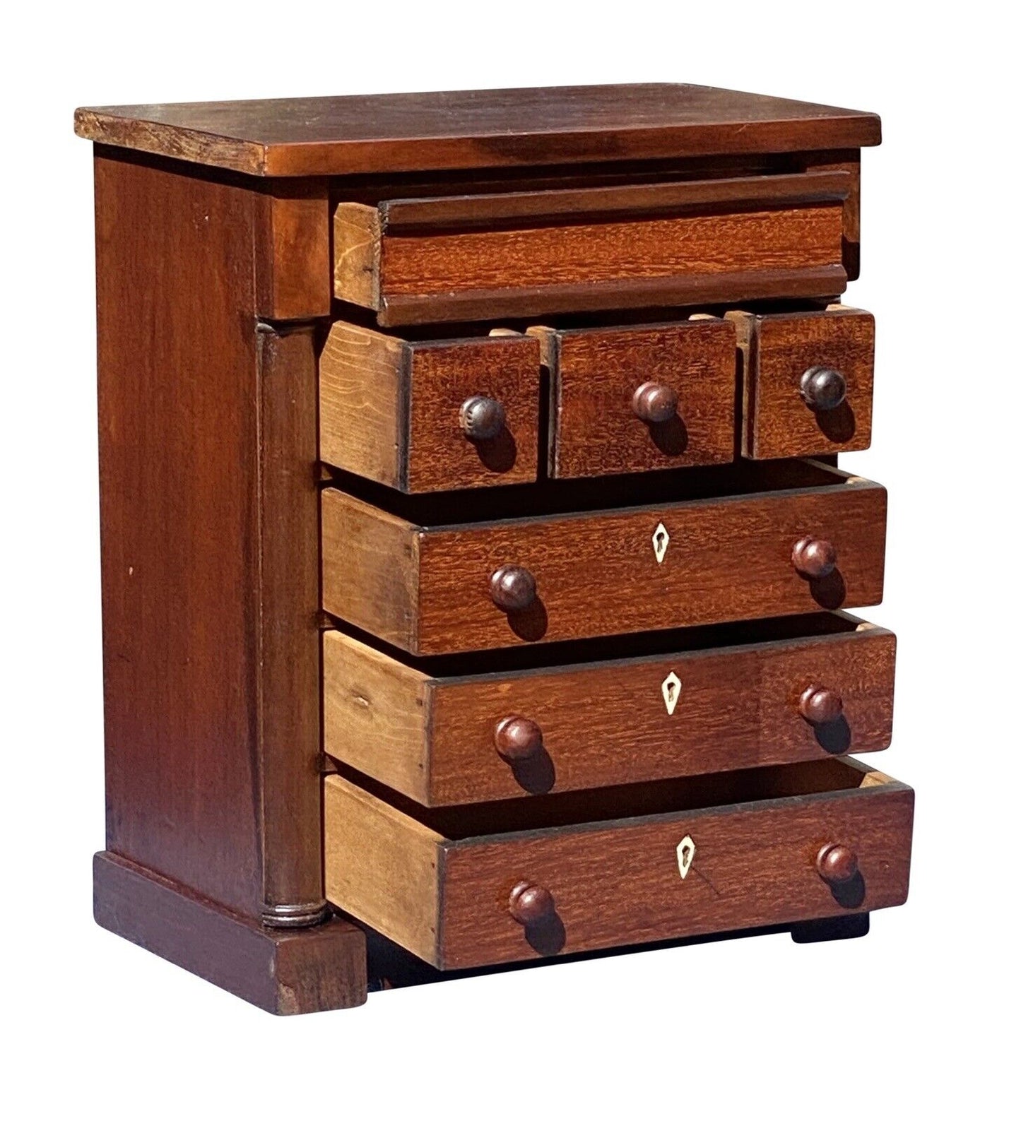 20th C Federal Antique Style Mahogany Jewelry Chest / Dresser Box