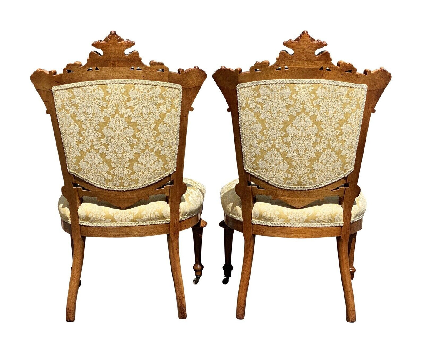 19th C Set of 4 Antique New York Victorian Renaissance Revival Parlor Chairs