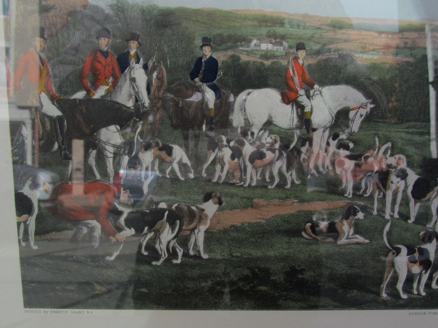 BRITISH FOX HUNT PRINT "SIR RICHARD SUTTON & THE QUORN HOUNDS"