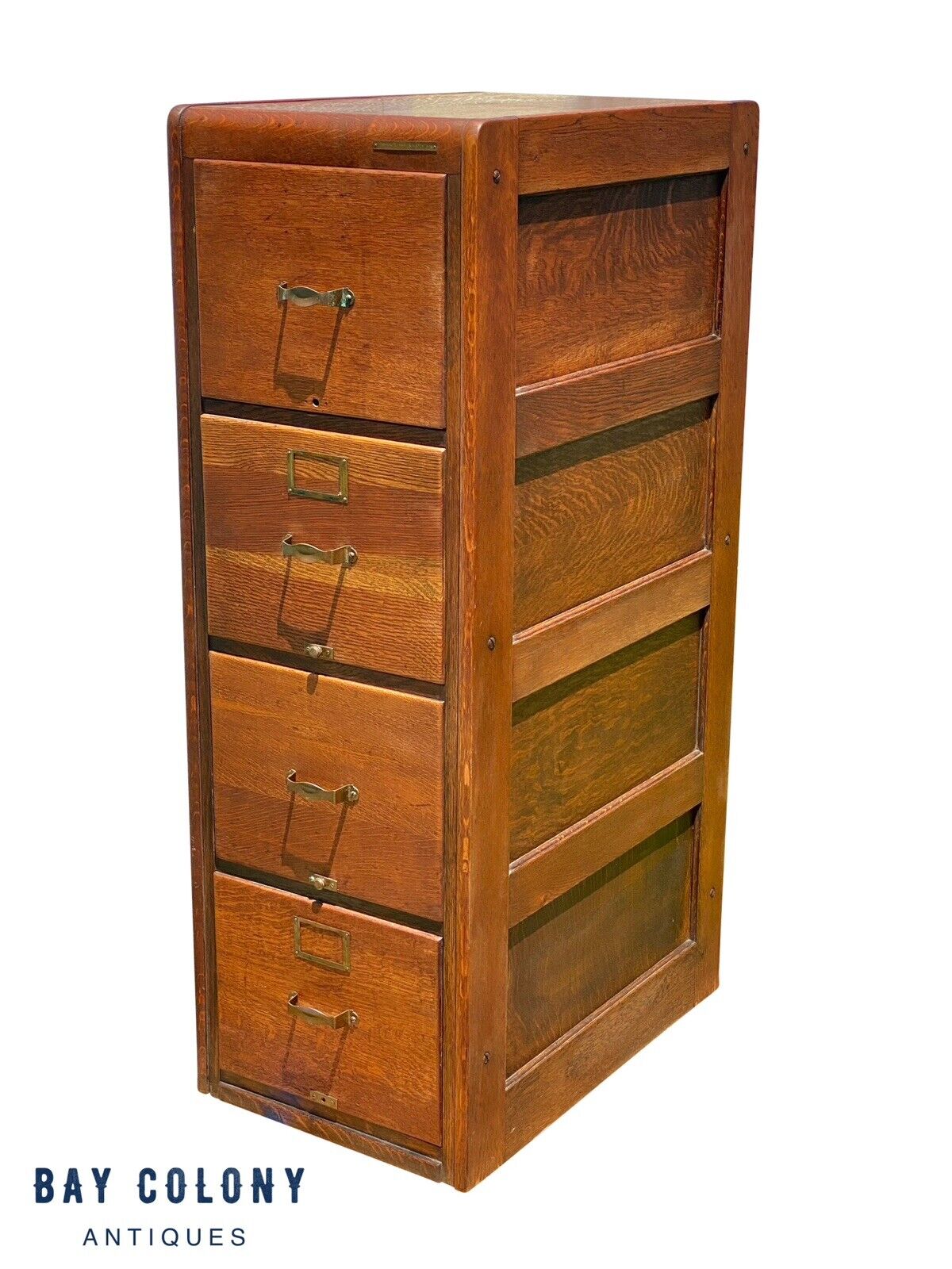 Antique Oak Wood File Cabinet - Library Bureau Sole Makers