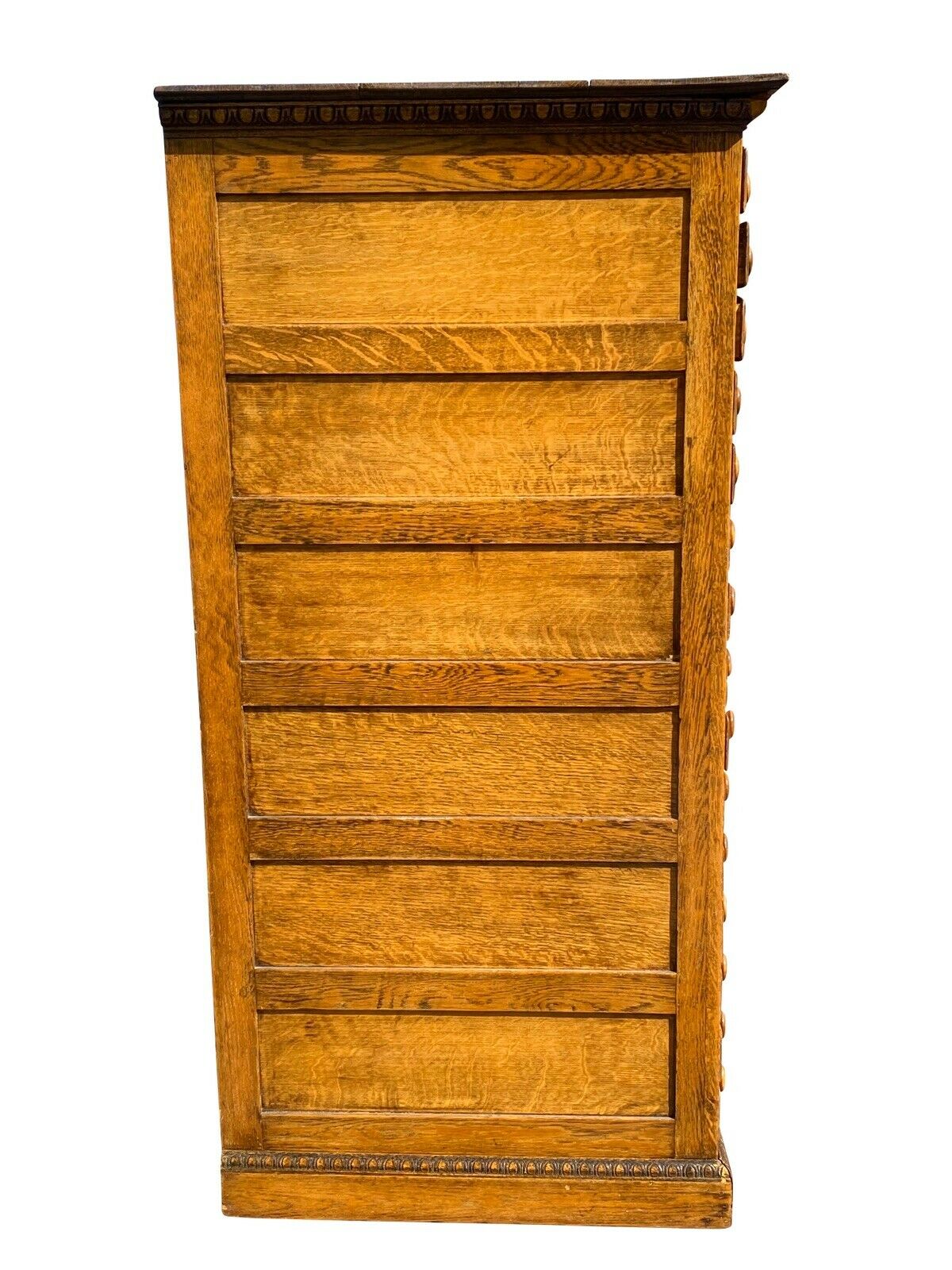 19TH C ANTIQUE INDUSTRIAL VICTORIAN OAK TYPE MAKERS / VERTICAL MAP FILE CABINET