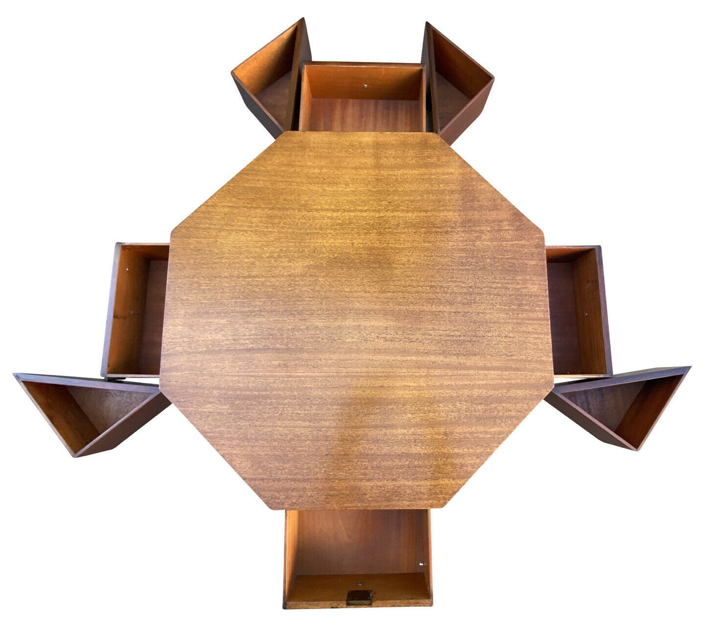 20TH C ANTIQUE STYLE OCTAGONAL MAHOGANY WRITING TABLE ~ JEFFERSON MONTICELLO