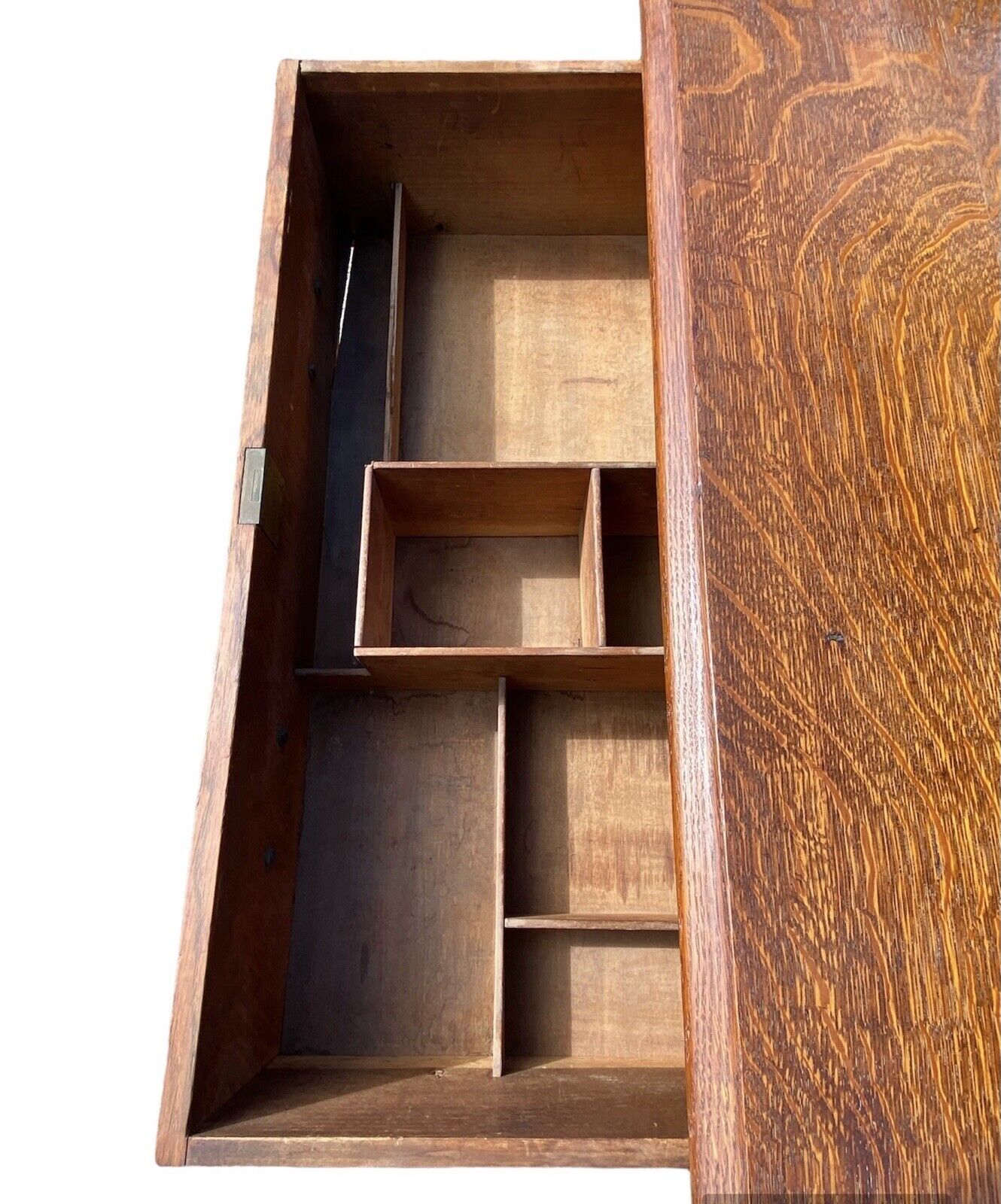 Antique Victorian Tiger Oak Chest Of Drawers / Lock Side Chest